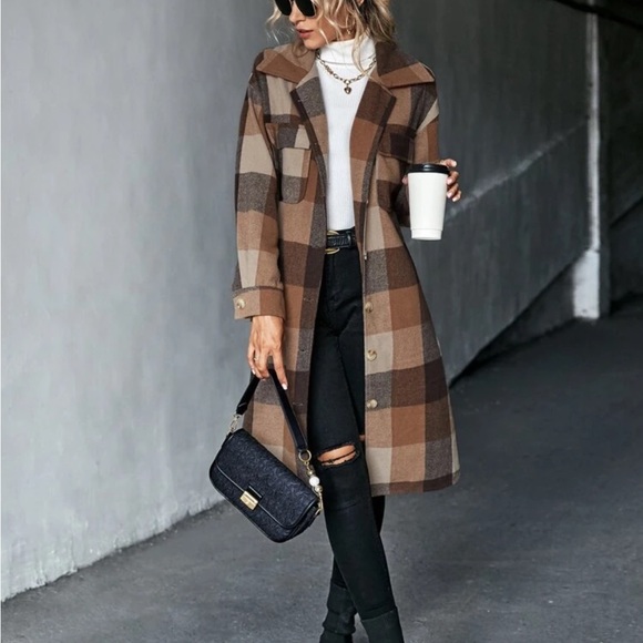 Plaid oversized shirt jacket - Picture 1 of 7